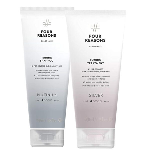 Pachet Șampon Platinum & Mască Silver pentru păr blond sau gri – Ton rece fără galben